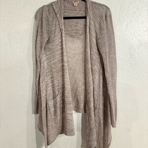 Mossimo Supply Co. Open-Front Taupe Marled Cardigan